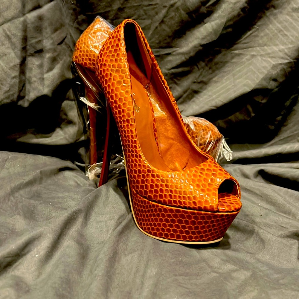 Eye Candie brown 4” heel 1.5” platform, size 5.5 , brand new never worn!!!!